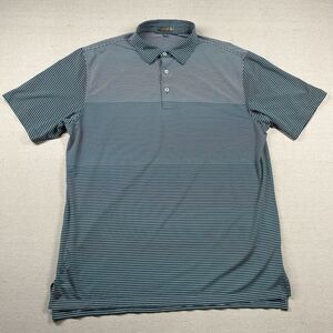 Peter Millar Shirt Mens‎ XL Summer Comfort Golf Polo Striped Green Gradient